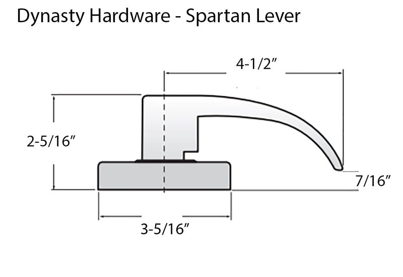 Dynasty Hardware Spartan Design Grade 2 Commercial Duty Door Lever ADA, Satin Chrome Finish (Storeroom) - Image 3